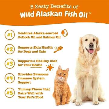 Zesty Paws Wild Alaskan Fish Oil for Dogs & Cats - Pollock & Salmon Oil Blend - Omega 3 Fatty Acids ...