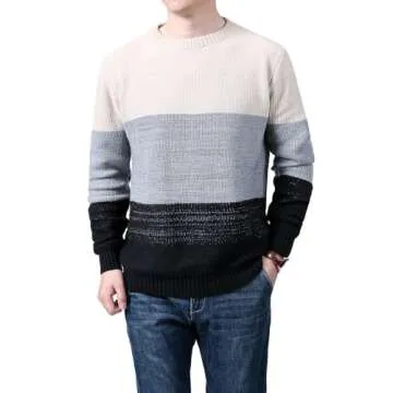 Shop Granfee Men's Color Block Pullover Sweater - Stylish & Cozy