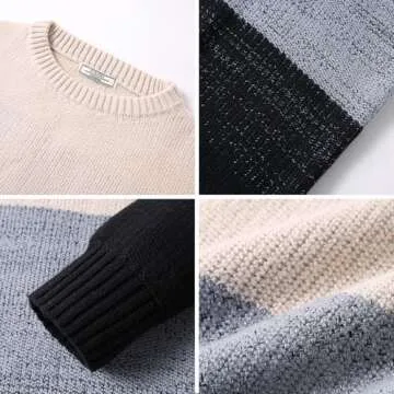 Shop Granfee Men's Color Block Pullover Sweater - Stylish & Cozy