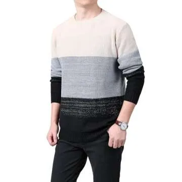 Shop Granfee Men's Color Block Pullover Sweater - Stylish & Cozy