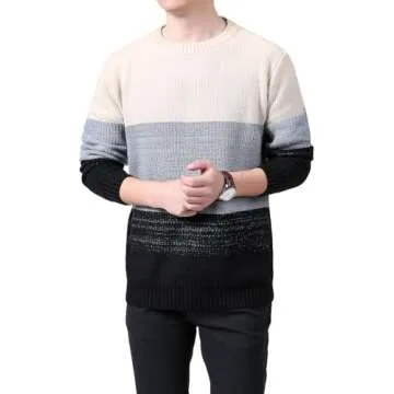 Shop Granfee Men's Color Block Pullover Sweater - Stylish & Cozy