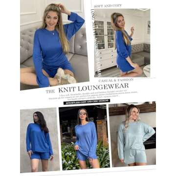 Ekouaer Cozy Knit Lounge Set for Women, Stylish Comfort