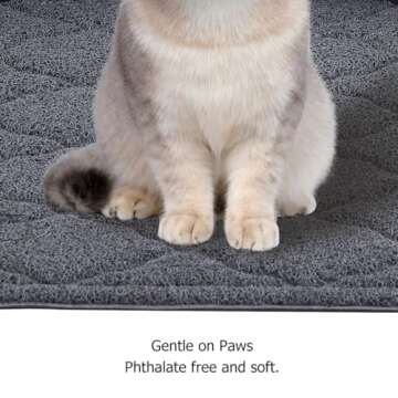 unipaws Cat Litter Trapping Mat, Litter Box Scatter Control Pad, Litter Free Floors and Urine Waterproof, Gentle on Paws, No Phthalate