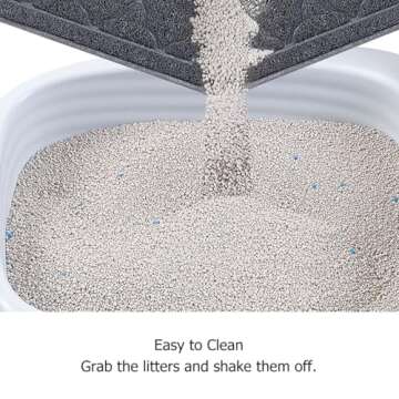 unipaws Cat Litter Trapping Mat, Litter Box Scatter Control Pad, Litter Free Floors and Urine Waterproof, Gentle on Paws, No Phthalate