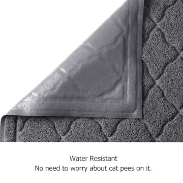 unipaws Cat Litter Trapping Mat, Litter Box Scatter Control Pad, Litter Free Floors and Urine Waterproof, Gentle on Paws, No Phthalate