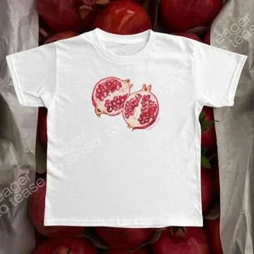 Y2k Baby Tee Bow Print T Shirt Graphic Crop Top Women Teen Girl Short Sleeve Slim Fit Grunge Summer Vintage Aesthetic Clothes