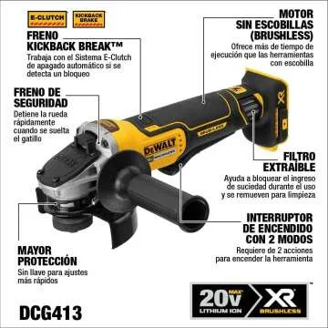 DEWALT 20V MAX* Angle Grinder Tool DCG413B