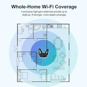Kalff 2023 New Model WiFi Range Extender Signal Booster up to 8500Sq.ft and 45 Devices-1200Mbps Wall-Through Strong WiFi Booster-Dual Band 2.4G and 5G - 4 Antennas 360° Full Coverage, I-HAR01