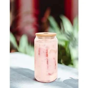 Bamboo Lids for Beer & Mason Jars with Straws - 6 Pack