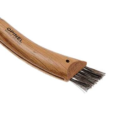 Opinel No. 08 Mushroom Knife – Pick + Clean Mushrooms, Beechwood Handle, Integrated Brush, Curved ...