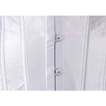 Women's Bustier Corset Top Sexy Lingerie Sets White Satin Waist Cincher