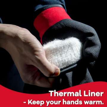 KAYGO Winter Waterproof Thermal Work Gloves for Men and Women, Full Hand Latex Coated, Acrylic Insulated Liner for Freezer Cold Weather, Fine Crinkle Grip,KG140W,Red, L