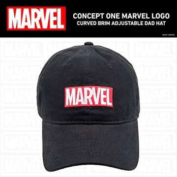 Marvel Logo Cotton Adjustable Baseball Cap - Black - Perfect Fan Gear