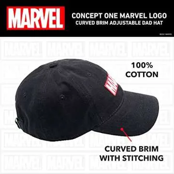 Marvel Logo Cotton Adjustable Dad Hat - One Size Fit