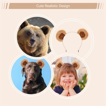 BEVILIU Bear Ears Headband for Kids and Adults Costume Fun