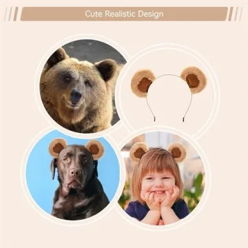 BEVILIU Bear Ears Headband for Kids and Adults Costume Fun