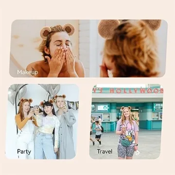 BEVILIU Bear Ears Headband for Kids and Adults Costume Fun