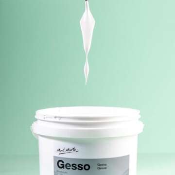 Mont Marte Premium Gesso Universal Primer 64oz (1.89L), Suitable for Acrylic Paint, Oil Paint, Color Pencils, Pastels, Graphite and Charcoal