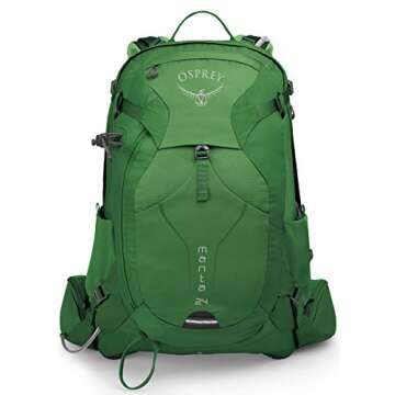 Osprey Manta 24L Men's Hiking Backpack with Hydraulics Reservoir, Green Shade, One Size