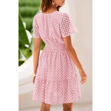 PRETTYGARDEN Summer Short Dress V Neck A Line for Women