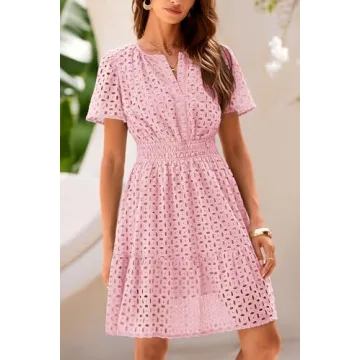 PRETTYGARDEN Summer Short Dress V Neck A Line for Women