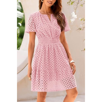 PRETTYGARDEN Summer Short Dress V Neck A Line for Women