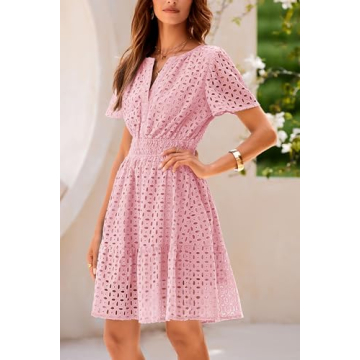 PRETTYGARDEN Summer Short Dress V Neck A Line for Women