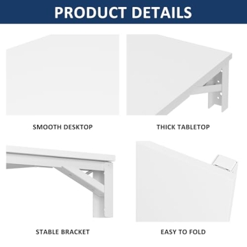 Versatile Fold Down Wall Mount Desk for Home Office and More