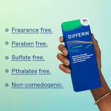Differin Acne Face Wash 10% Benzoyl Peroxide Cleanser
