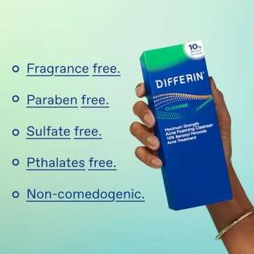 Differin Acne Face Wash 10% Benzoyl Peroxide Cleanser