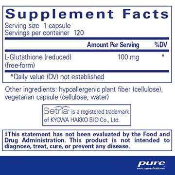 Pure Encapsulations Reduced Glutathione | Hypoallergenic Antioxidant Supplement to Support Liver and...