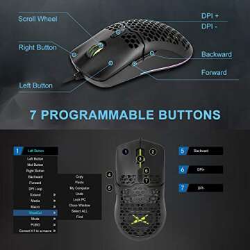 DeLUX 67G Wired Lightweight Gaming Mouse for Ultimate Precision