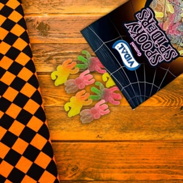 VIDAL Gummi Spooky Spiders for Halloween Fun - Pack of 3