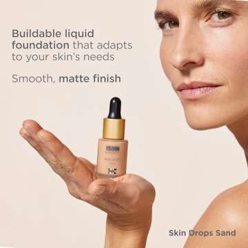 ISDIN Skin Drops, Face and Body Makeup Lightweight and High Coverage Foundation, Sand Shade for Fair to Light Skin Tone