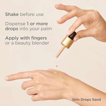 ISDIN Skin Drops, Face and Body Makeup Lightweight and High Coverage Foundation, Sand Shade for Fair to Light Skin Tone