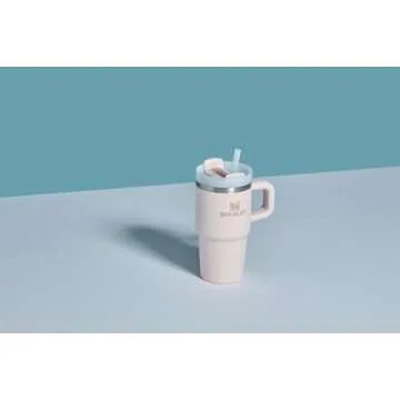 Stanley Quencher H2.0 Tumbler with Handle and Straw 14 oz | Flowstate 3-Position Lid | Cup Holder Compatible for Travel | Insulated Stainless Steel Cup | BPA-Free | Rose Quartz 2.0