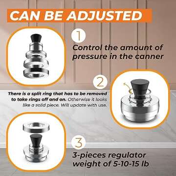 50332 Pressure Canner Regulator 5-10-15lb Replacement for Presto,Pressure Cooker Parts Fit for Prest...