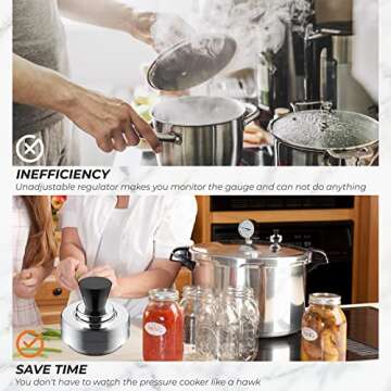 50332 Pressure Canner Regulator 5-10-15lb Replacement for Presto,Pressure Cooker Parts Fit for Presto Models 0175001 0175510 0178107 0178410 6803571,Pressure Canner Parts for 18qt/20qt/21qt/22qt/23qt