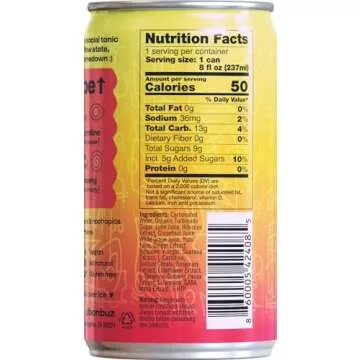 Bonbuz Tomorrow Things Non-Alcoholic Hibiscus Yuzu Ginger 12-pack Drinks - Low Sugar Energizing Beve...