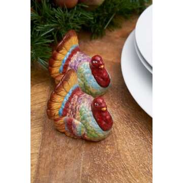Thanksgiving Turkey Salt & Pepper Shakers Delightful Decor