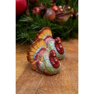 Thanksgiving Turkey Salt & Pepper Shakers Delightful Decor