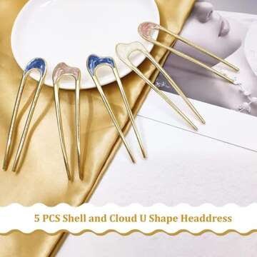 Elegant 5PCS U-Shaped Metal Hair Pins for Stylish Updos