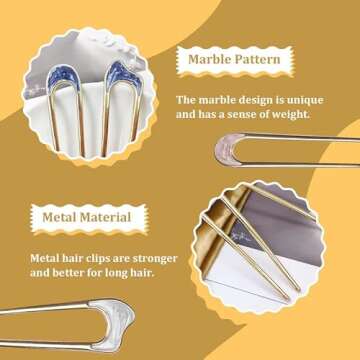 Elegant 5PCS U-Shaped Metal Hair Pins for Stylish Updos