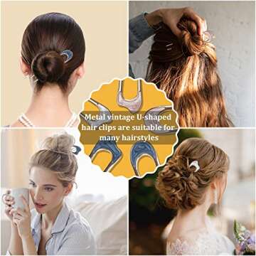 Elegant 5PCS U-Shaped Metal Hair Pins for Stylish Updos