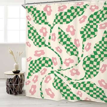 Miyotaa Y2K Matisse Shower Curtain Set 60Wx71H - Vibrant and Trendy Abstract Design