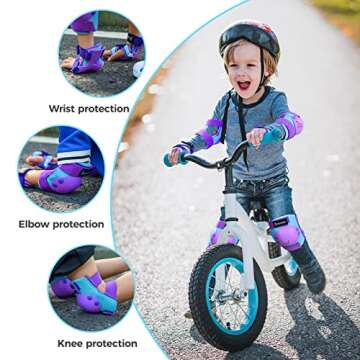 BOSONER Kids/Youth Knee Pad Elbow Pads for Roller Skates Cycling BMX Bike Skateboard Inline Rollerbl...