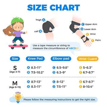 BOSONER Kids/Youth Knee Pad Elbow Pads for Roller Skates Cycling BMX Bike Skateboard Inline Rollerblading, Skating Skatings Scooter Riding Sports