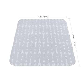 WOMUMON 51" Baby Splash Mat for Under High Chair - Washable Anti-Slip Floor Mat for Arts, Crafts and Play - Portable Waterproof Table Cloth (Arrow, 51")
