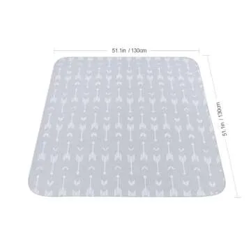WOMUMON 51" Baby Splash Mat for Under High Chair - Washable Anti-Slip Floor Mat for Arts, Crafts and Play - Portable Waterproof Table Cloth (Arrow, 51")