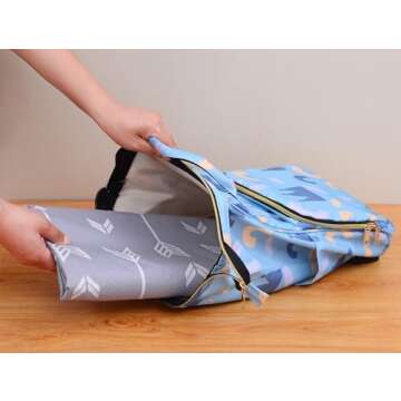 WOMUMON 51" Baby Splash Mat for Under High Chair - Washable Anti-Slip Floor Mat for Arts, Crafts and Play - Portable Waterproof Table Cloth (Arrow, 51")